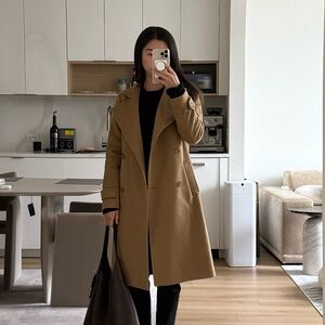Vince Wool and Cashmere Trench Coat, XS, Camel